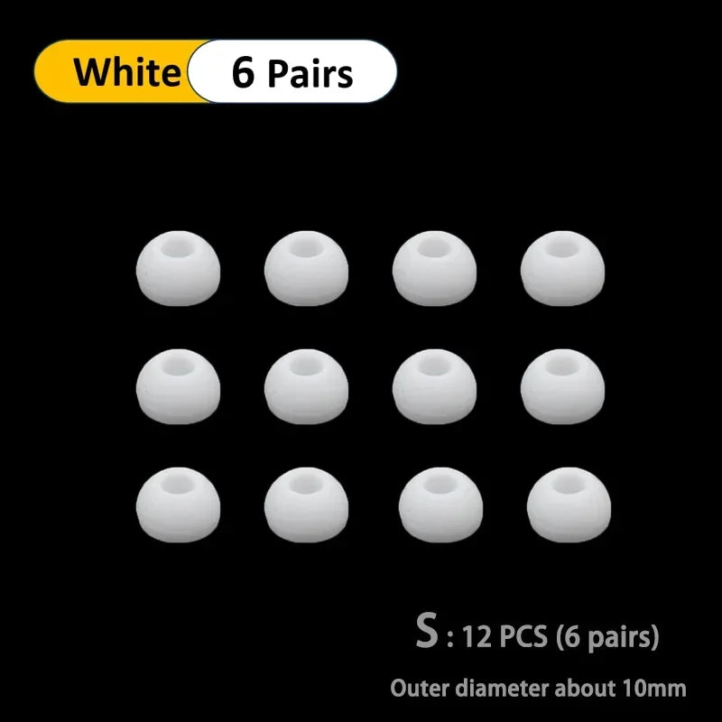 Soft Silicone Replacement Eartips 6-Pair S/M/L Cushions for In-Ear Headphones Earbud Set