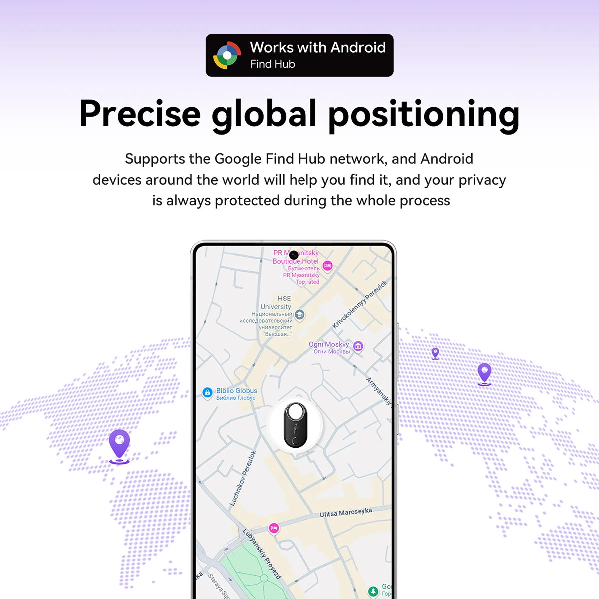 Smart Bluetooth GPS Tracker Tag Compatible with Google Find My for Keys Pets and Luggage