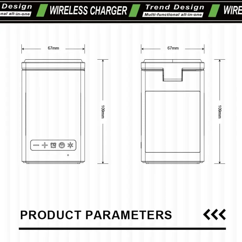 6 in 1 Magnetic Wireless Charger with Bluetooth Speaker and Alarm Clock for Apple Devices