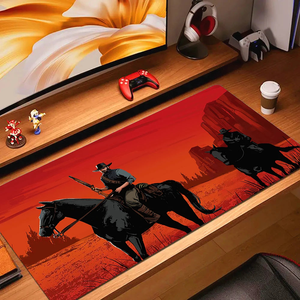 Large Non-slip Gaming Mouse Pad with Stitched Edges and Comfortable Rubber Base for Desktop Use