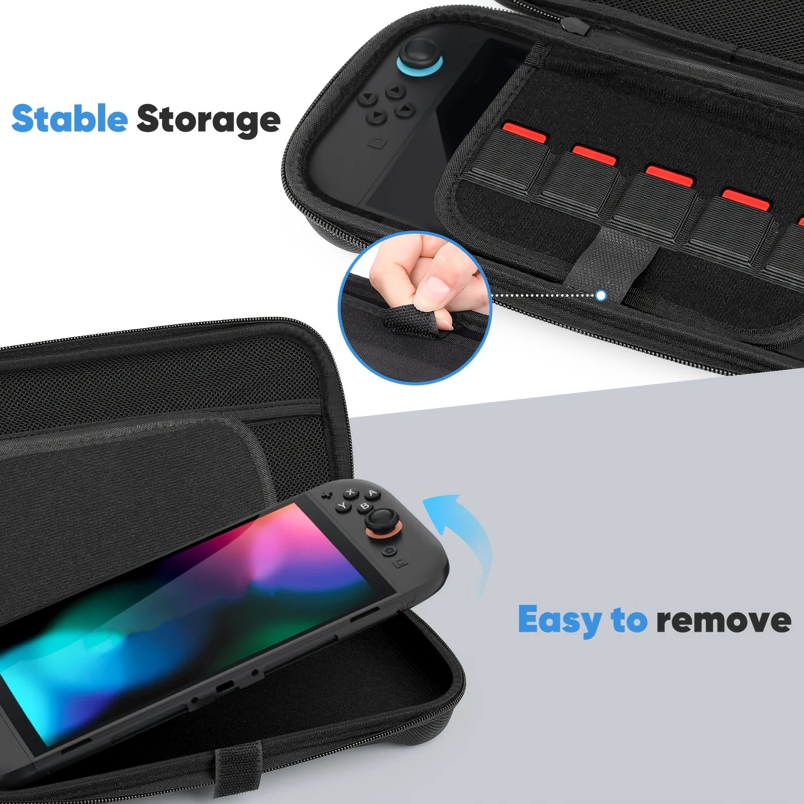 Protective EVA Travel Case for Nintendo Switch 2 with Game Card Slots and Shockproof Storage