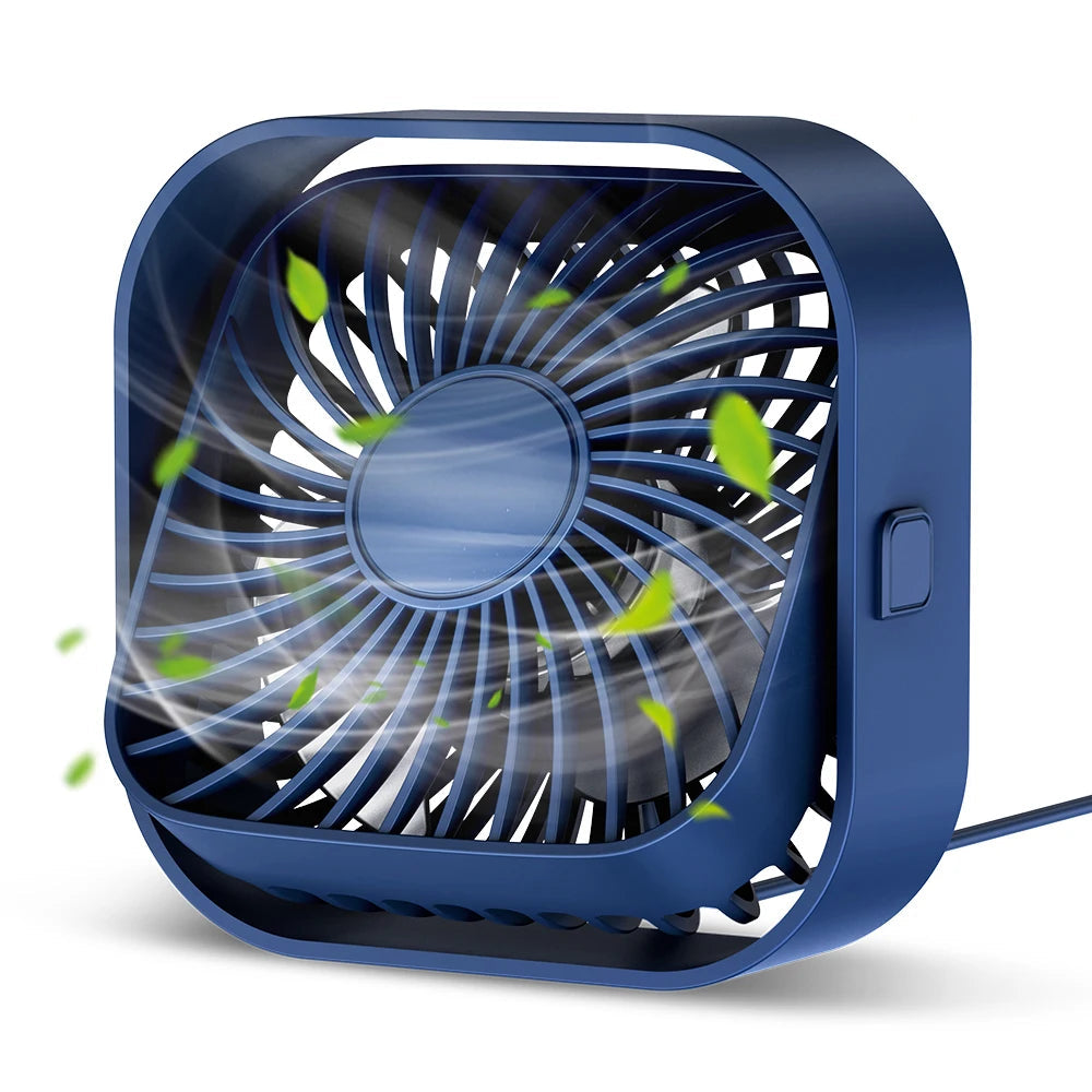 Portable USB Desk Fan Quiet Mini Table Fan with Strong Airflow Three Speed and 360 Degree Rotation