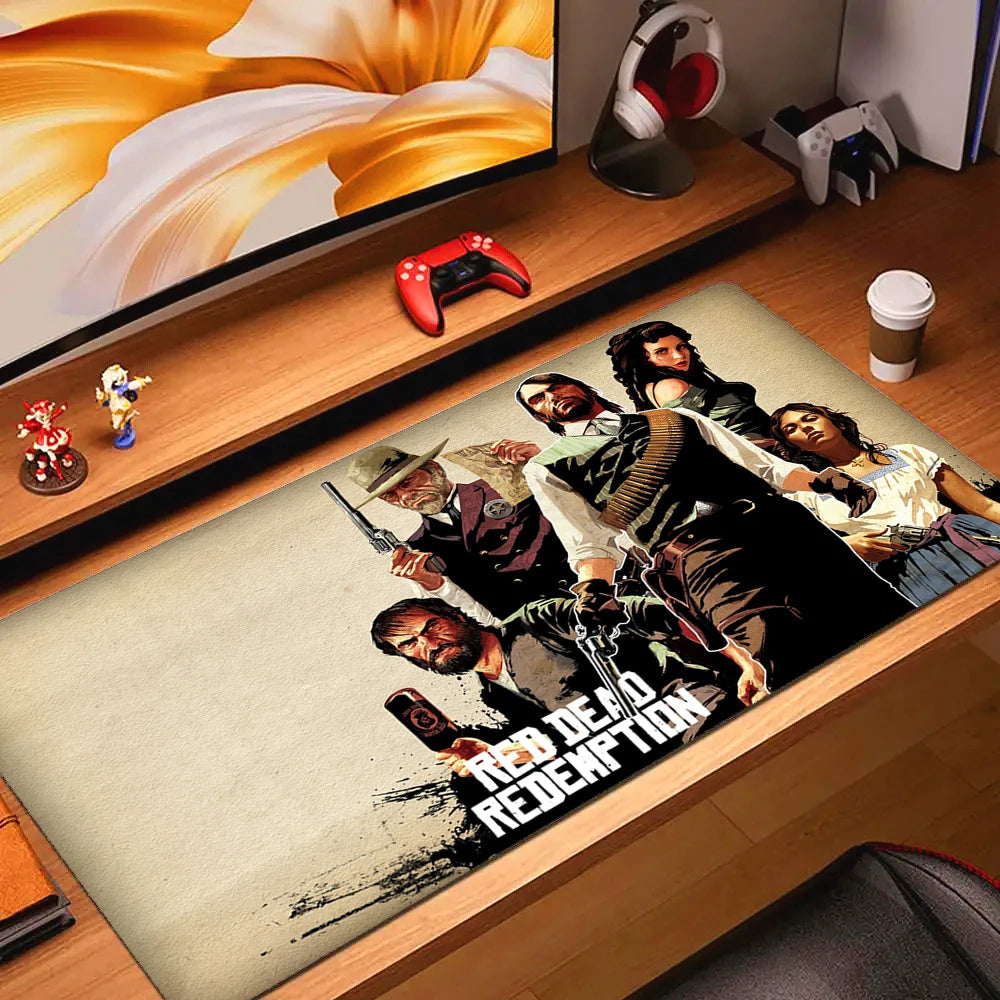 Large Non-slip Gaming Mouse Pad with Stitched Edges and Comfortable Rubber Base for Desktop Use