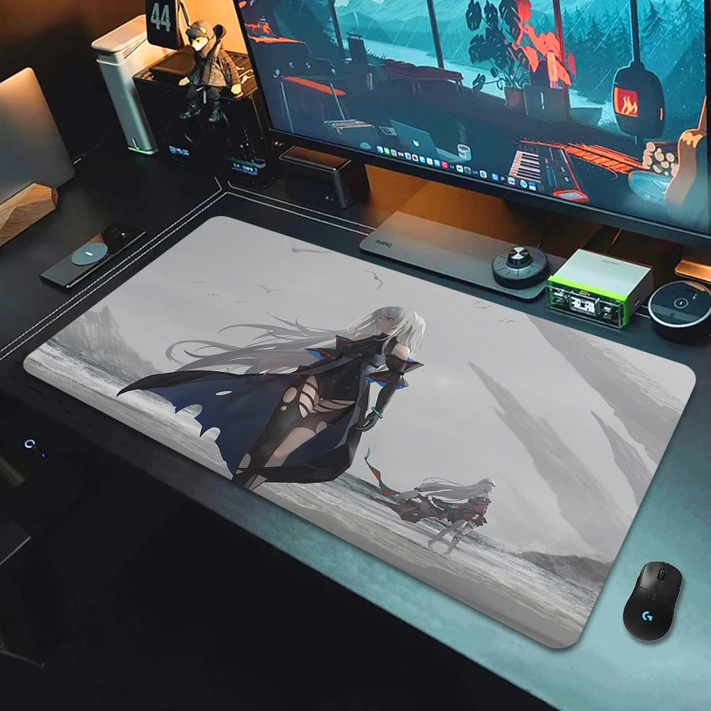 Large Gaming Mouse Pad with Non-Slip Rubber Base and Anime-Inspired Design for E-Sports Setups