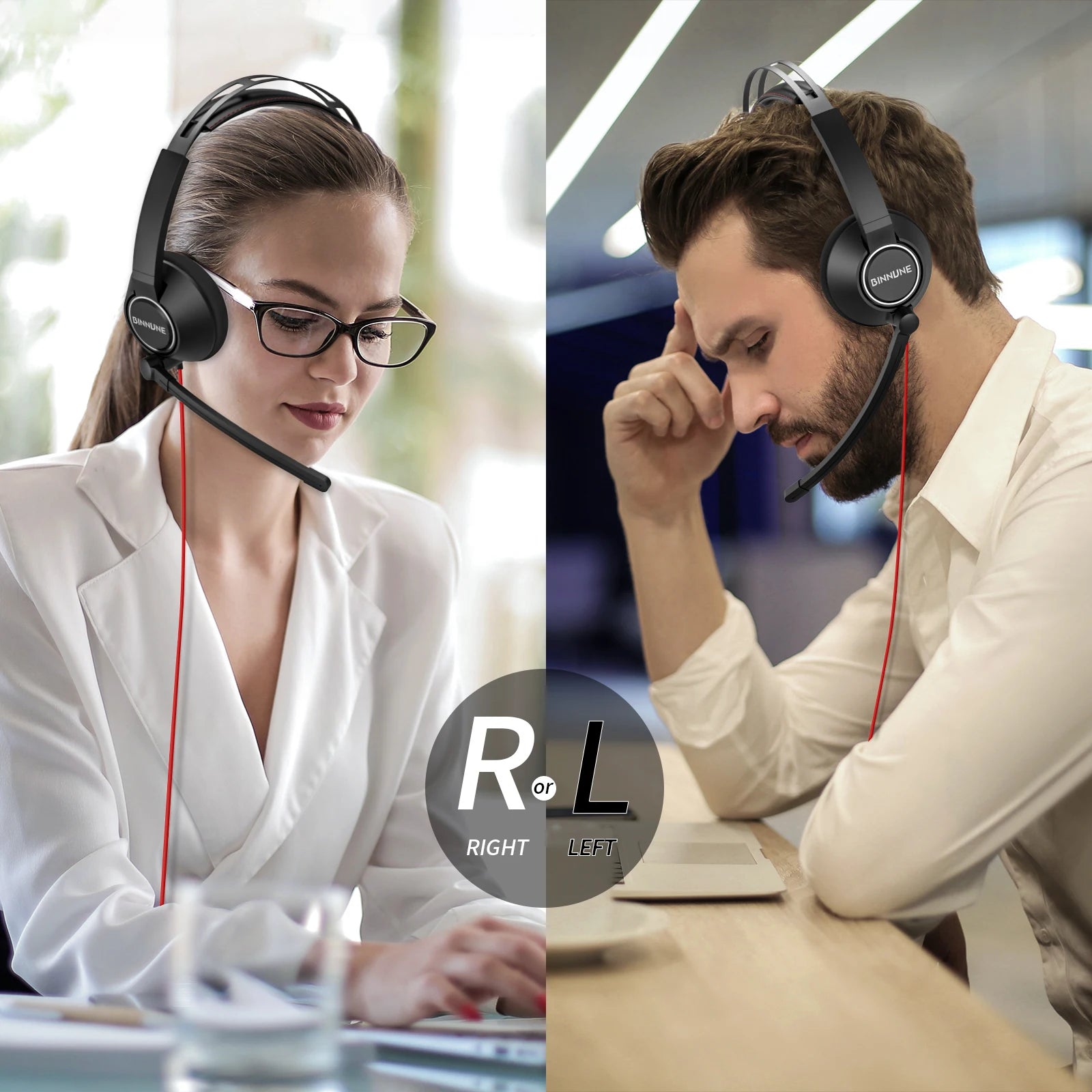 Wired Headset with Noise Cancelling Microphone for Laptop PC and Office Video Calls