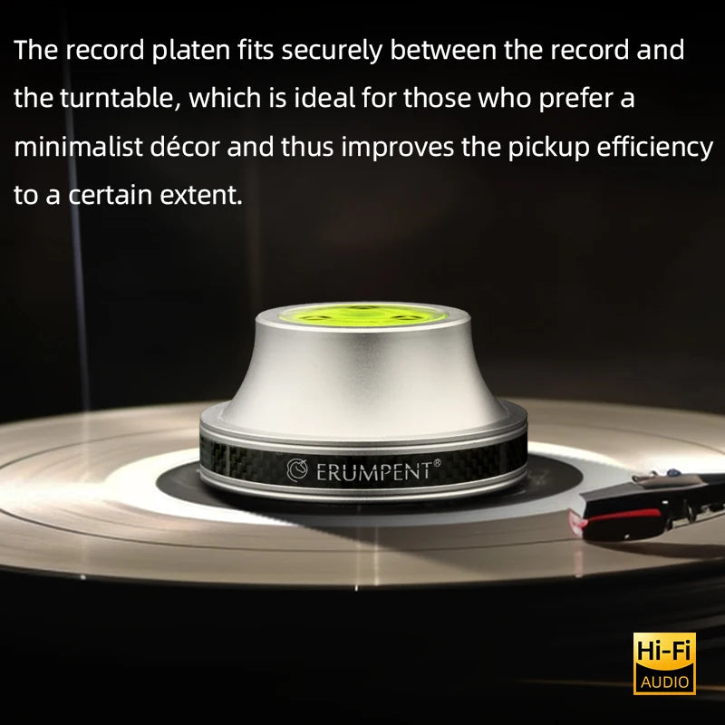 Premium Carbon Fibre Aluminium Alloy LP Vinyl Record Turntable Disc Stabiliser Clamp