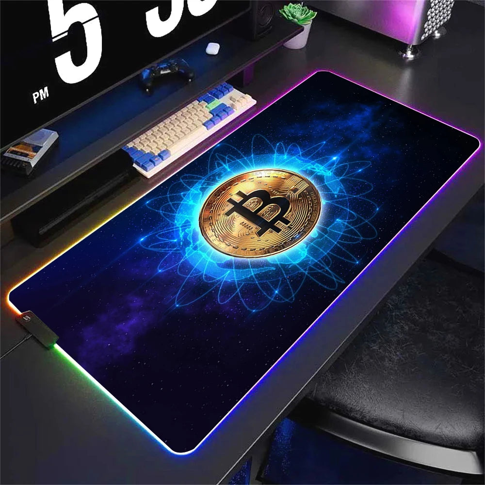 Large RGB Gaming Mouse Pad Non-slip Waterproof Desk Mat with Backlit Edge for Office and Gaming