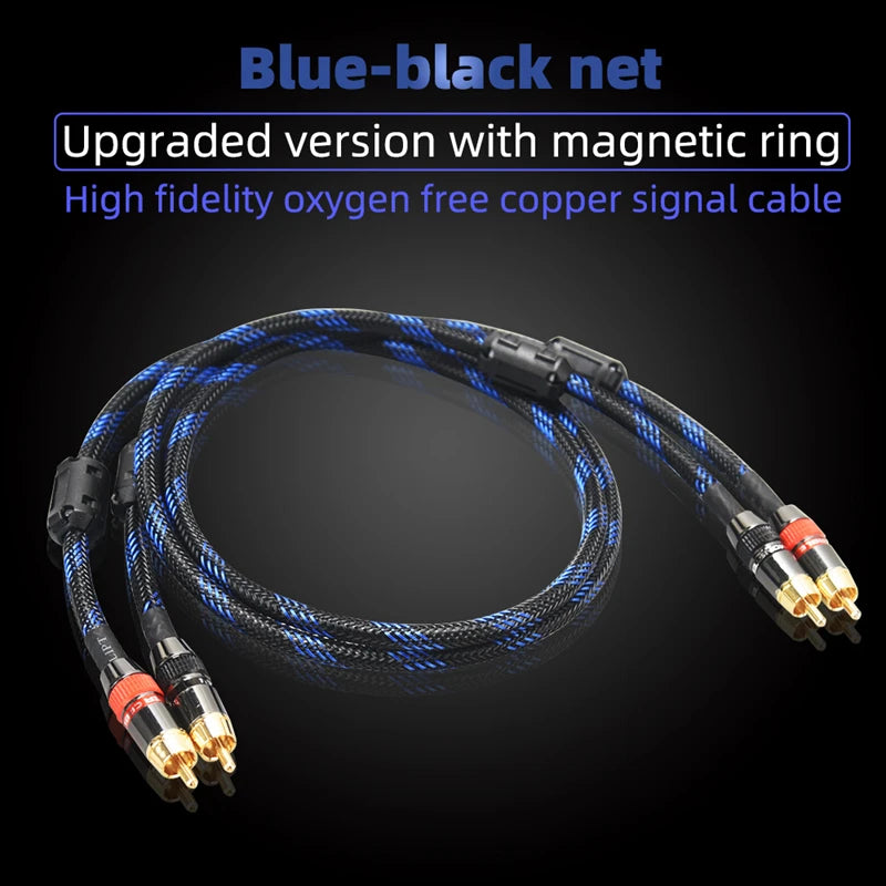 2RCA to 2RCA Hi-Fi Audio Cable 4N OFC Independent Shielding Stereo Interconnect Lead