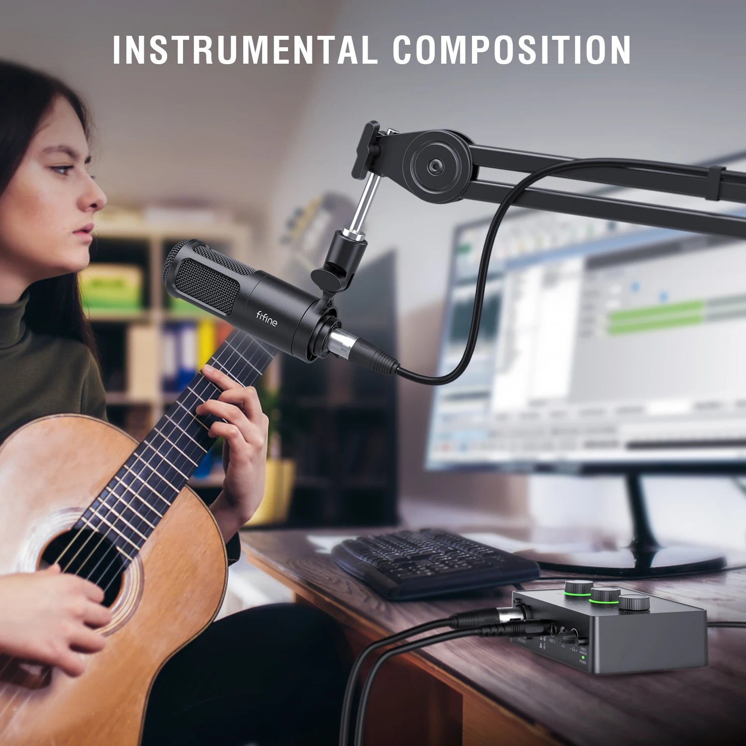 Professional Podcast Kit with Dynamic Microphone and Audio Mixer for Studio Recording