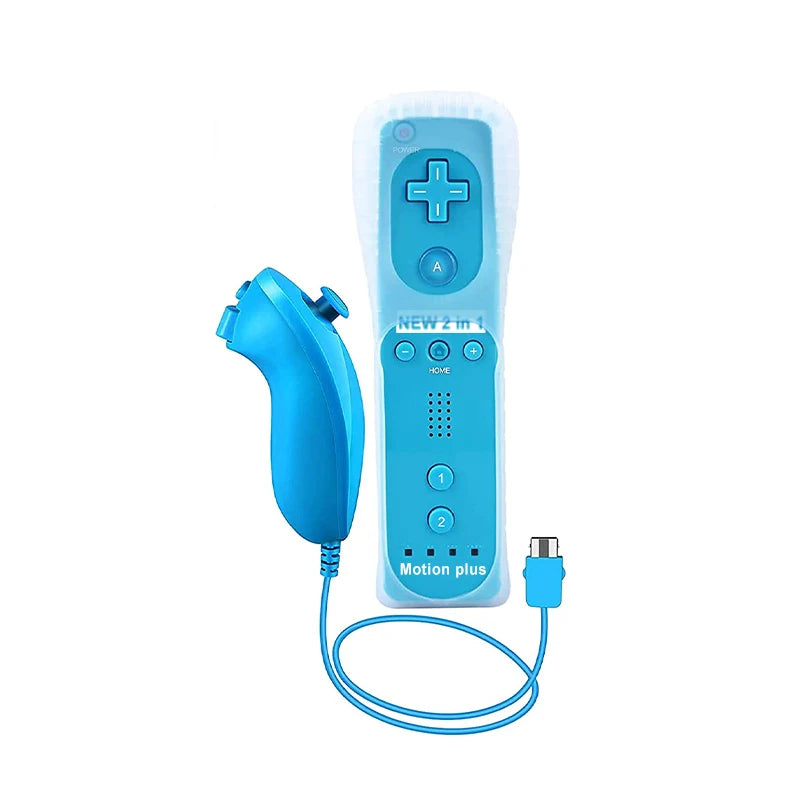Wireless Game Controller and Nunchuck Set with Motion Sensing for Wii and Wii U Consoles