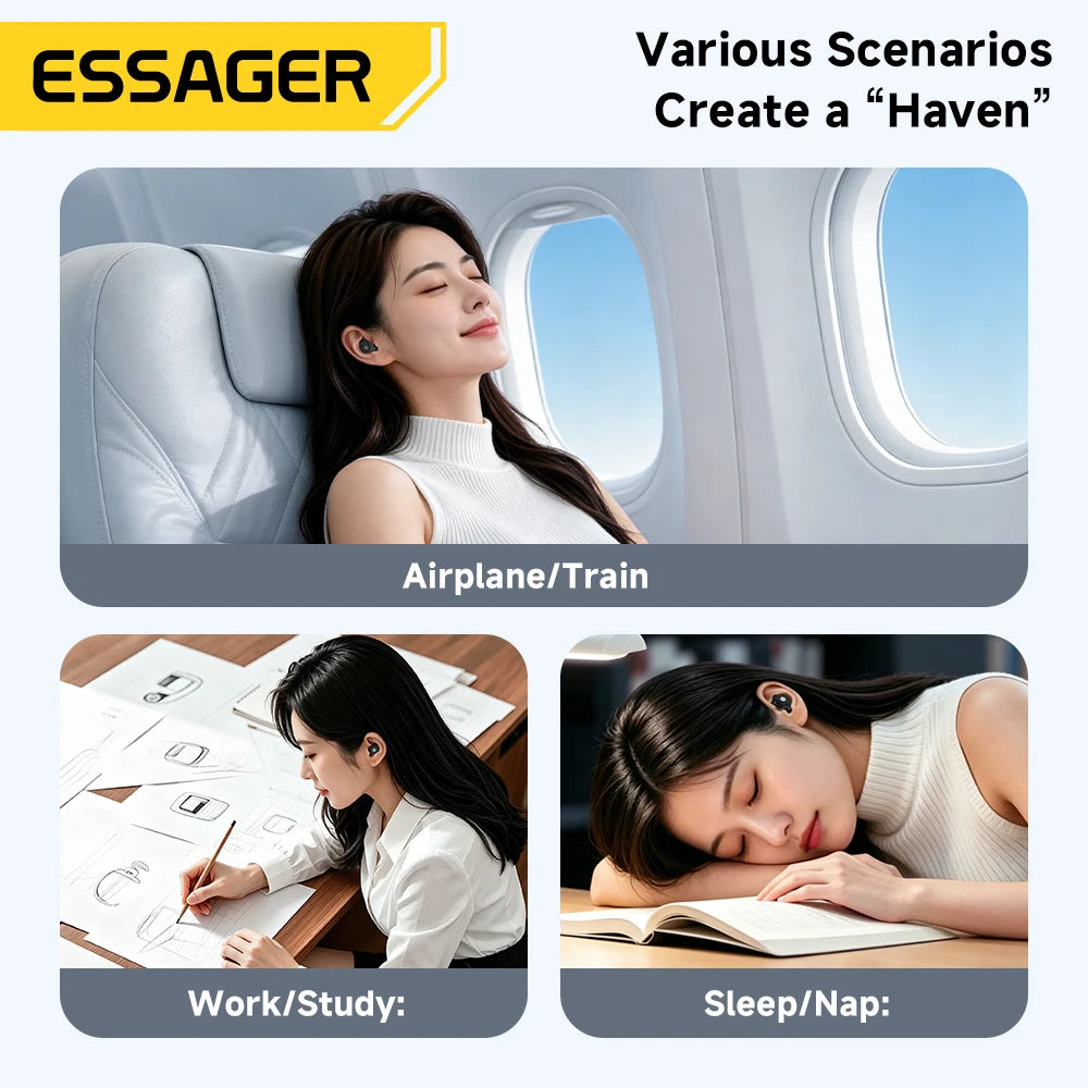 Silicone Noise Cancelling Earplugs for Sleep Work Study Travel Ultra Soft 45dB Hearing Protection