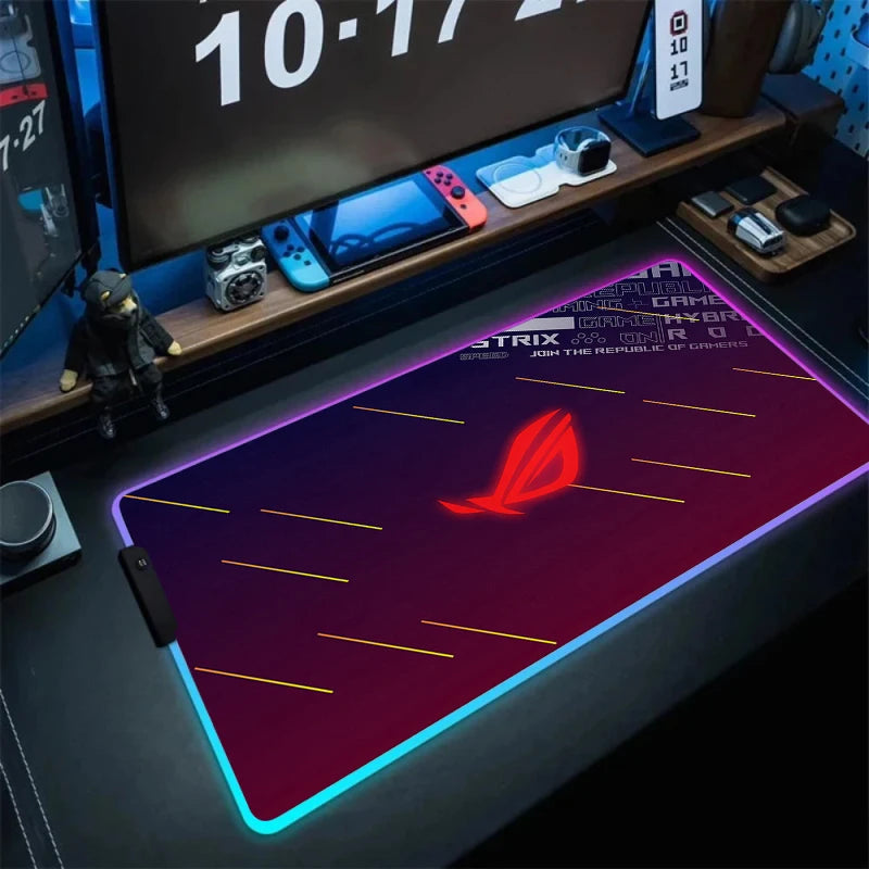 Large RGB Gaming Mouse Pad with Backlight Non Slip Surface for Keyboard and Desk Protection