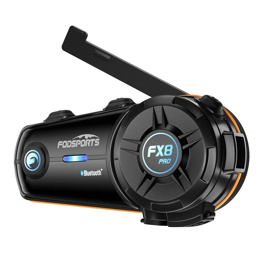 Bluetooth Motorcycle Intercom Helmet Headset for 8 Riders with Long Range Radio Waterproof Design