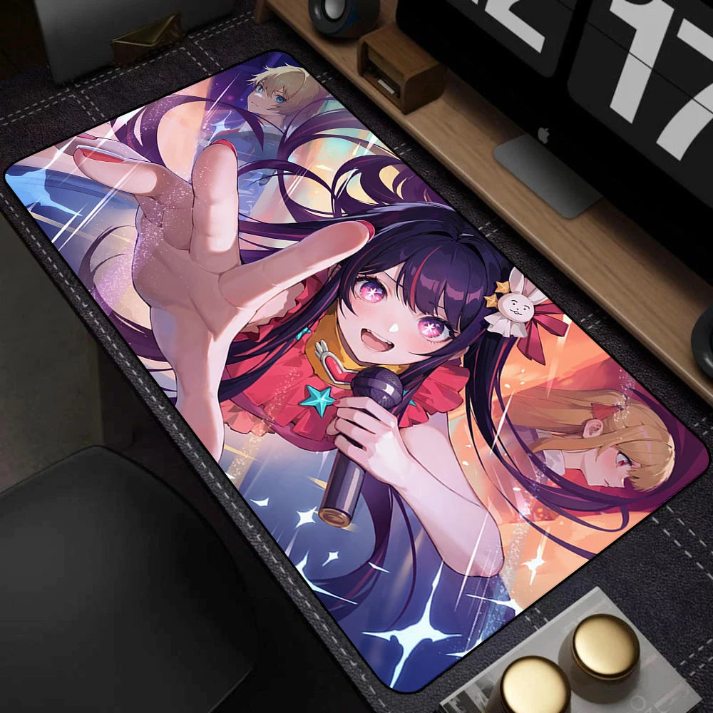 Large Anti-Slip Gaming Mouse Pad with Kawaii Illustration, Extended Deskmat for Keyboard and PC
