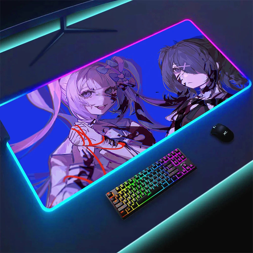 Extended RGB Gaming Mouse Mat with LED Lighting Extra Large Waterproof Non Slip Rubber Surface