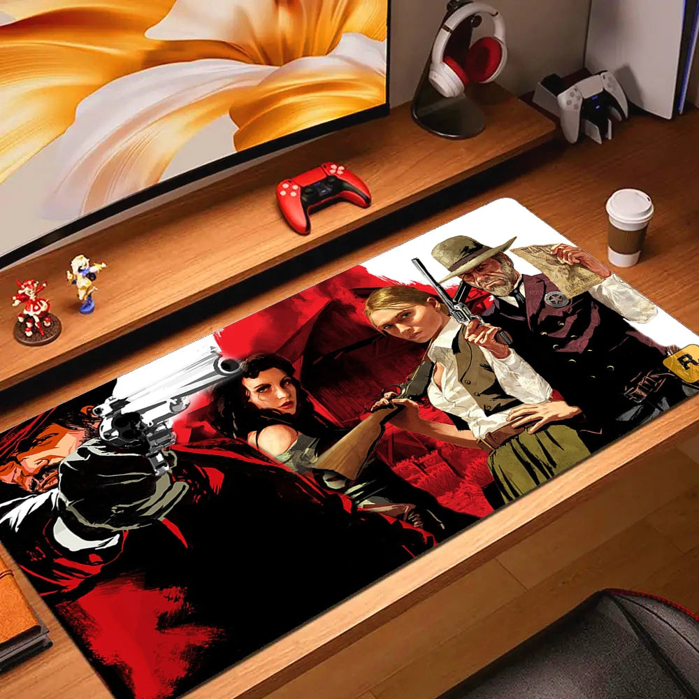 Large Non-slip Gaming Mouse Pad with Stitched Edges and Comfortable Rubber Base for Desktop Use