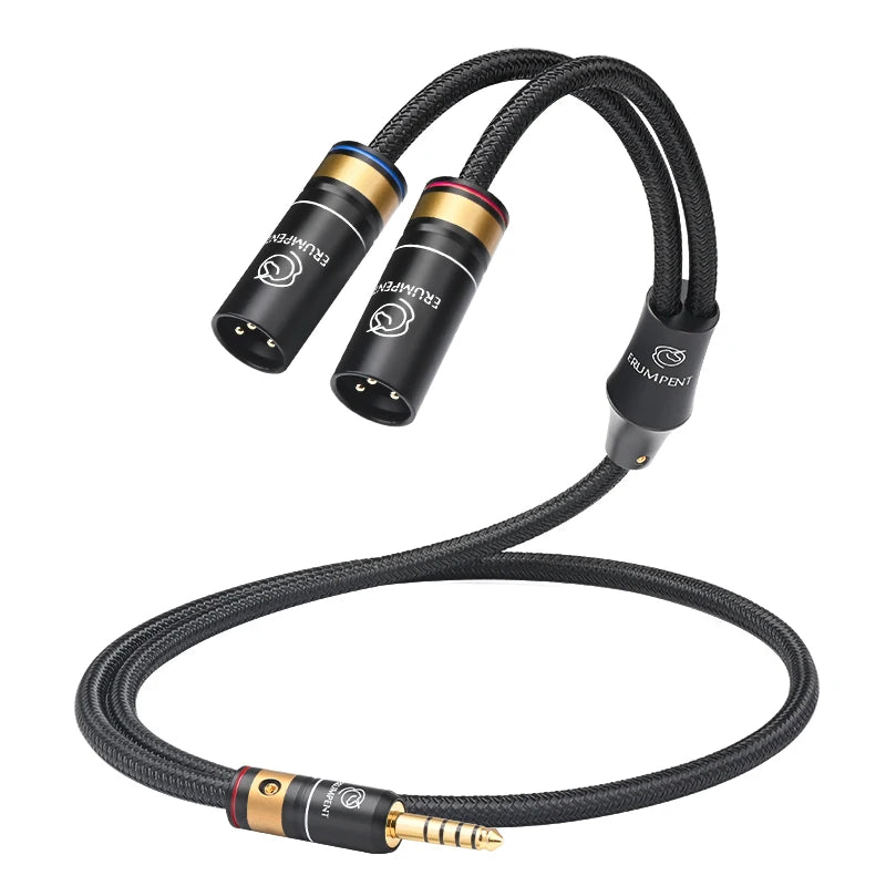 Premium HiFi 4.4mm Balanced to Dual XLR Audio Cable for Amplifiers Mixers and Studio Equipment