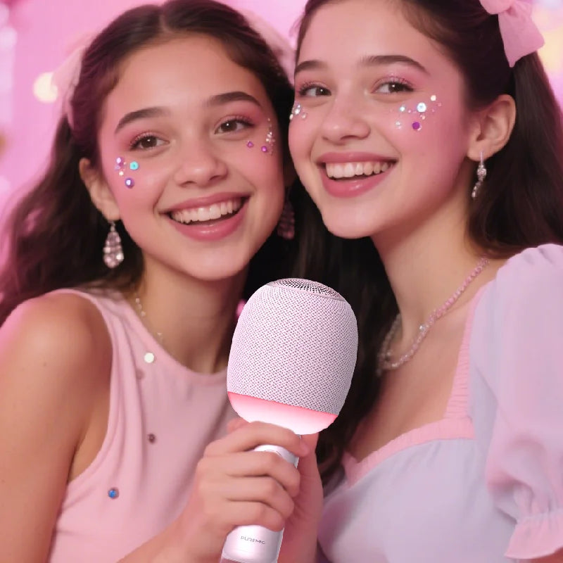 Portable 5-in-1 Wireless Bluetooth Karaoke Microphone with Speaker and Dynamic LED Lights