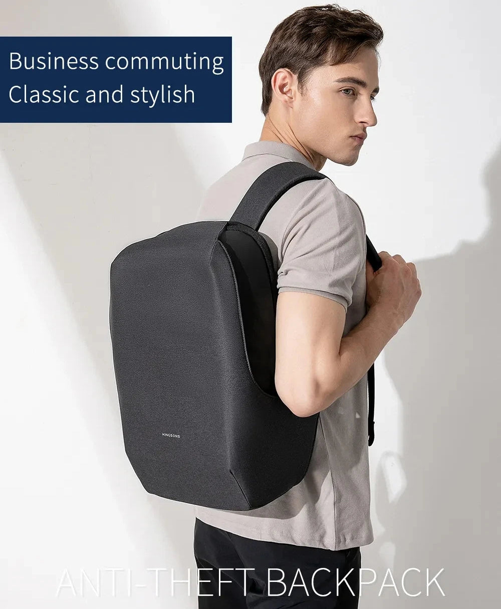 Anti-theft laptop backpack with USB charging, water resistant, 15.6 inch business and school use