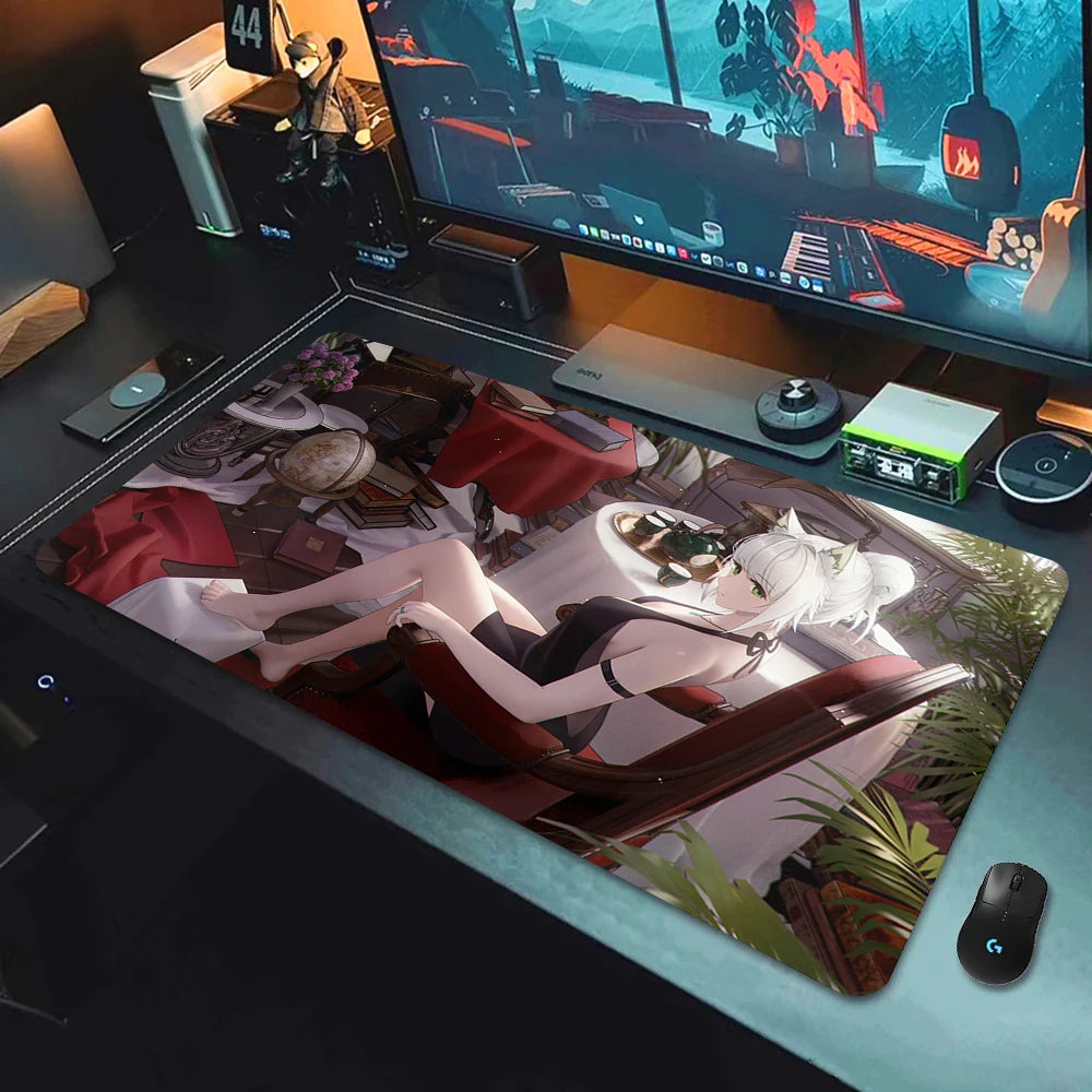 Large Gaming Mouse Pad with Non-Slip Rubber Base and Anime-Inspired Design for E-Sports Setups