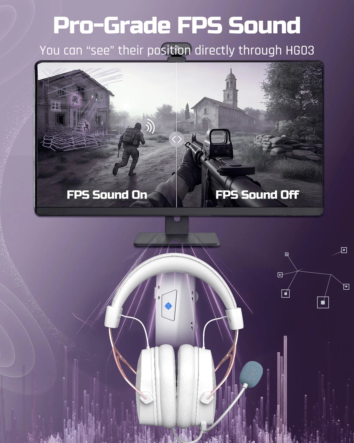 Gaming Headphones with 7.1 Surround Sound USB Wired Connection and Noise Cancelling Microphone