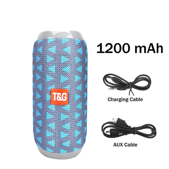 Portable Bluetooth Speaker TG117 TWS Stereo Sound Box Waterproof Outdoor Speaker with TF & FM Radio