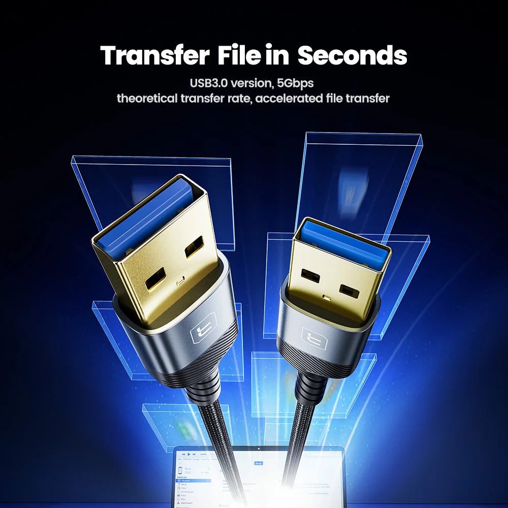 Premium USB A to USB A 3.0 Extension Cable for Computer Hard Drive and TV 5Gbps Data Transfer