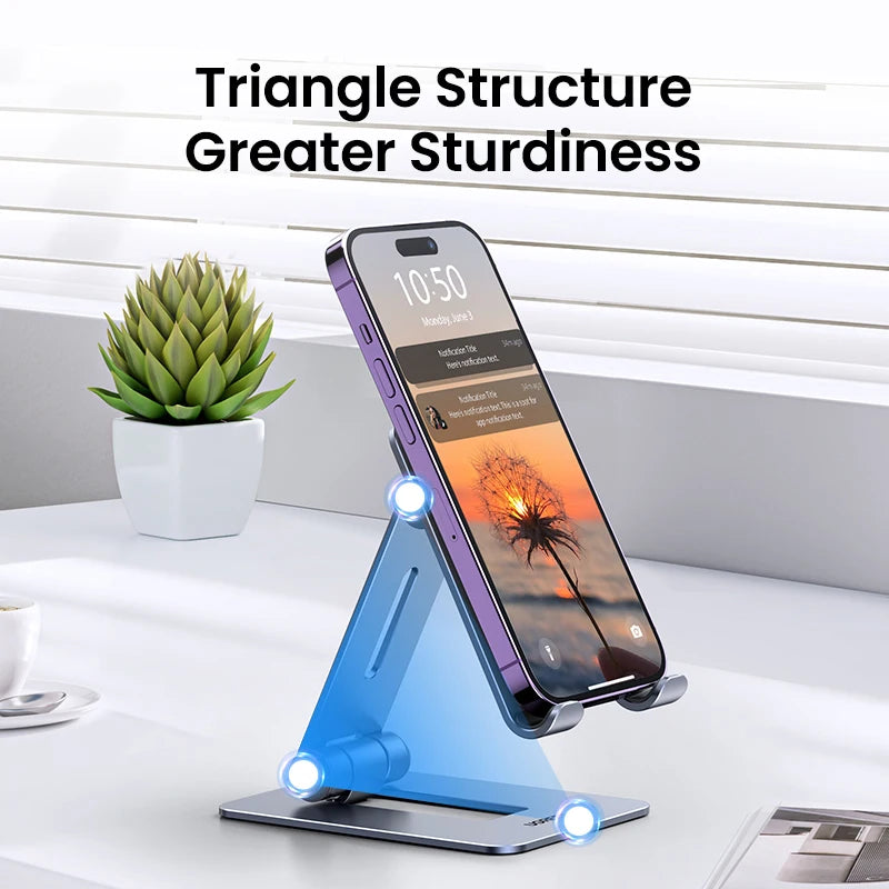 Adjustable Aluminium Desk Phone Stand Holder for Smartphones and Small Tablets 4 to 7.2 Inch