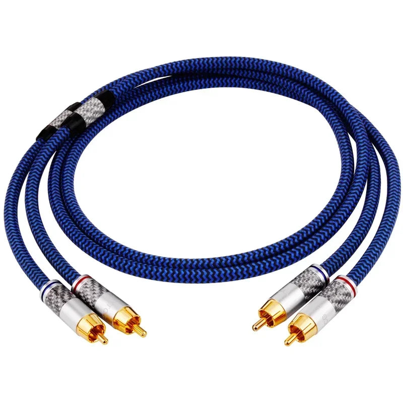 Premium 2 RCA to 2 RCA HiFi Stereo Audio Interconnect Cable with 6N OCC Copper Core