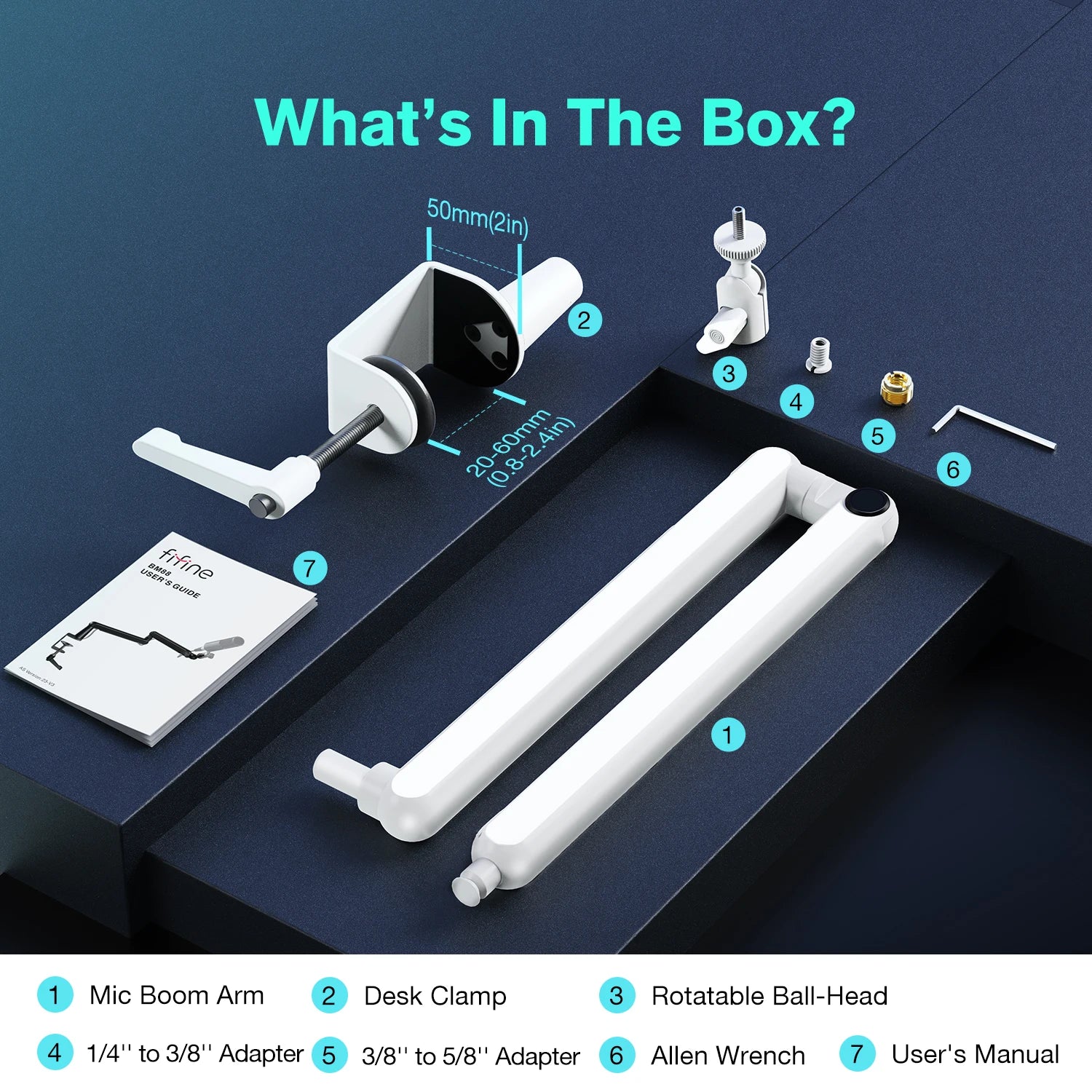 Low Profile Microphone Boom Arm with Desk Mount & Cable Management for Streaming and Podcasting