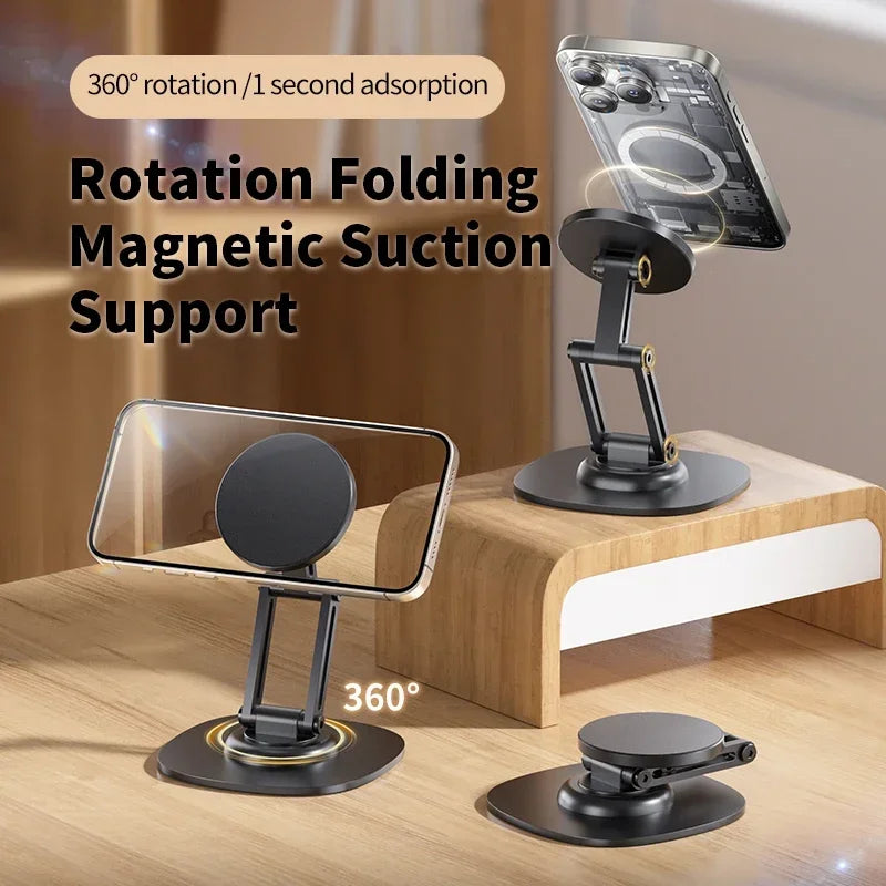 Flexible Magnetic Desktop Stand Phone Holder with Adjustable Arm and Strong Adsorption Base