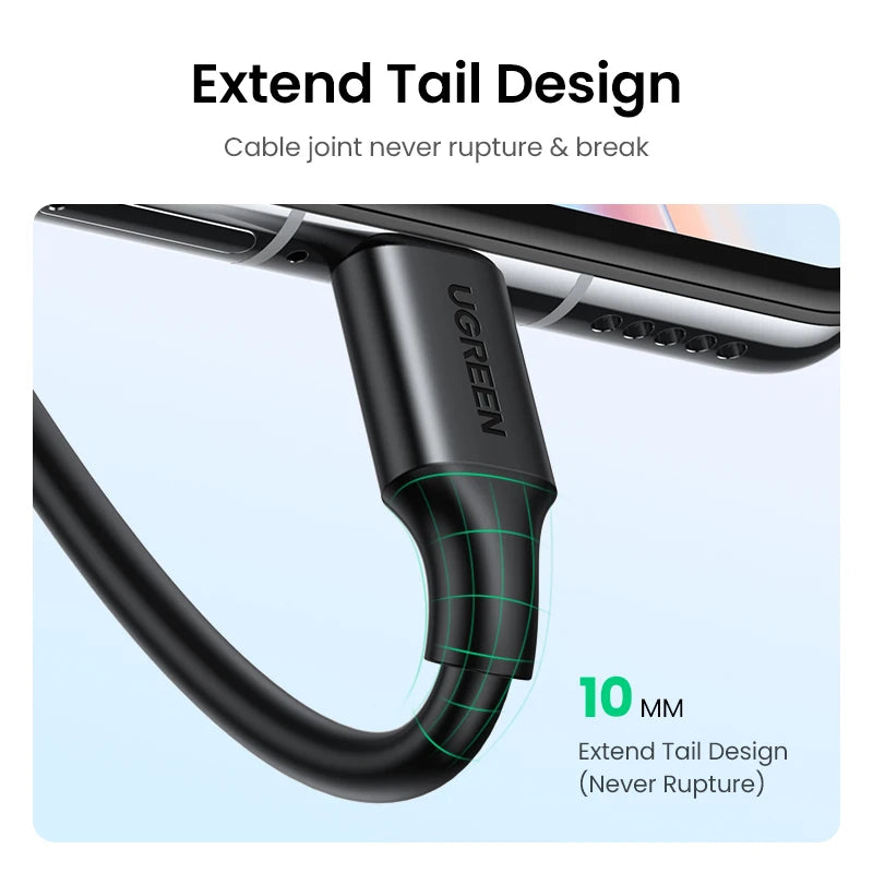 USB-A to USB-C 3A Fast Charging Data Cable for iPhone Samsung Xiaomi Android Phones