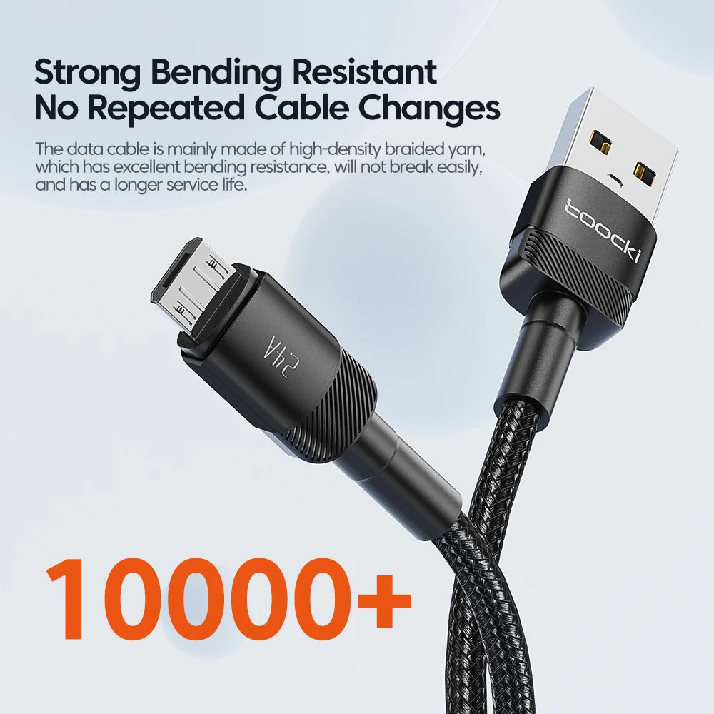 Premium Micro USB Fast Charging Cable 2.4A Quick Charge Data Cord for Smartphones and Devices