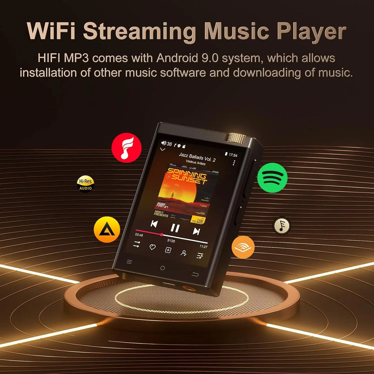 High Resolution MP3 Player with Bluetooth Wi-Fi Touchscreen and Expandable Memory up to 1TB