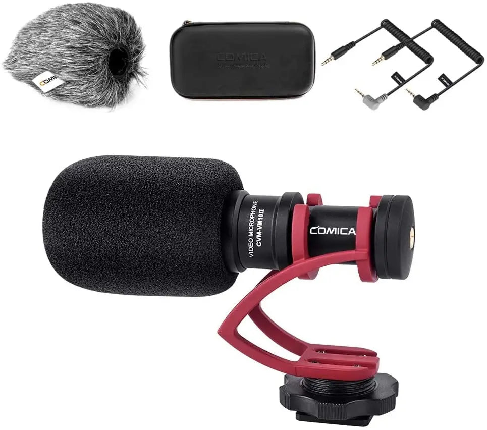 Professional Shotgun Microphone with Shock Mount for Camera Smartphone DSLR Vlogging Audio Recording