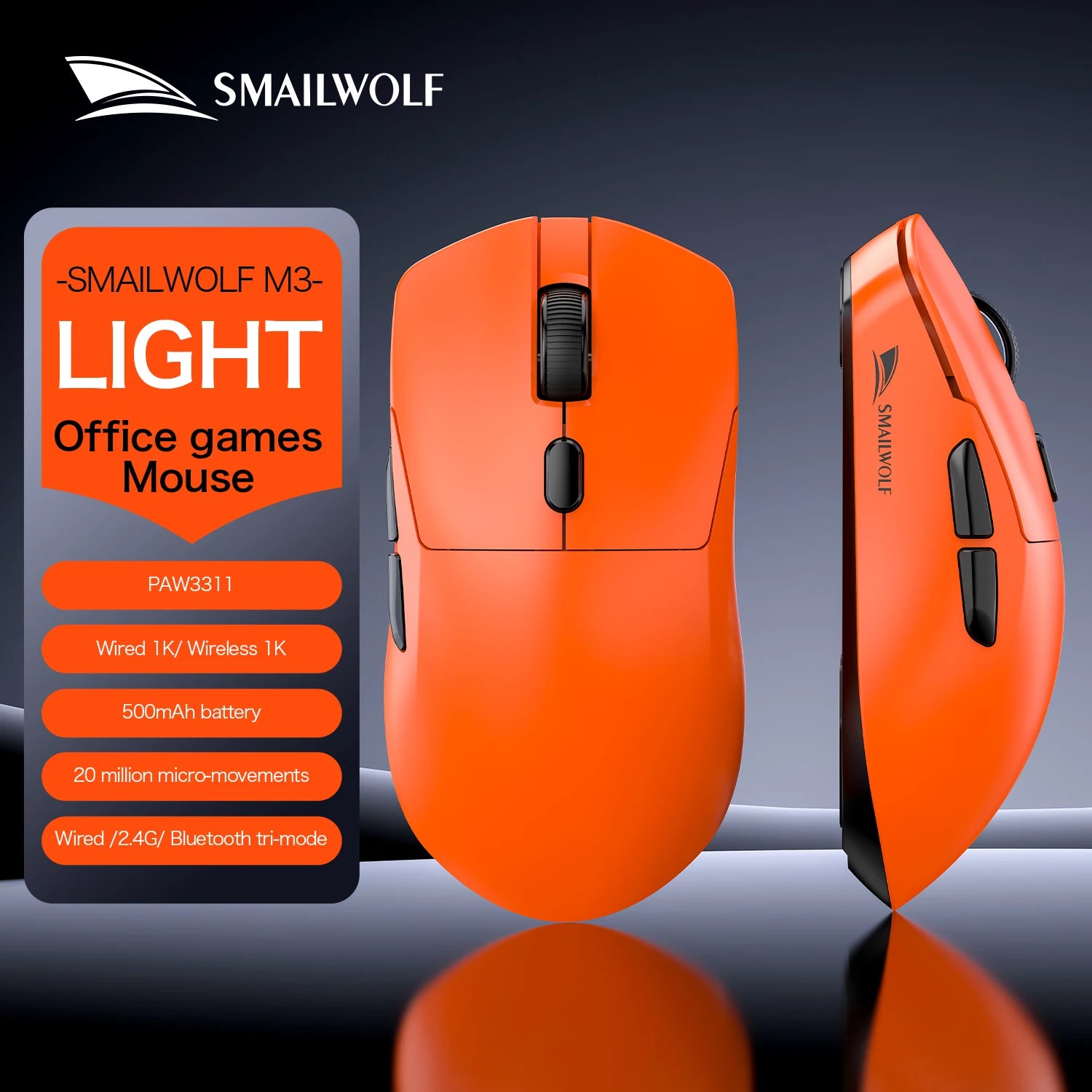 Bluetooth Wireless Gaming Mouse with Three-Mode Connectivity for Laptop and Office Use