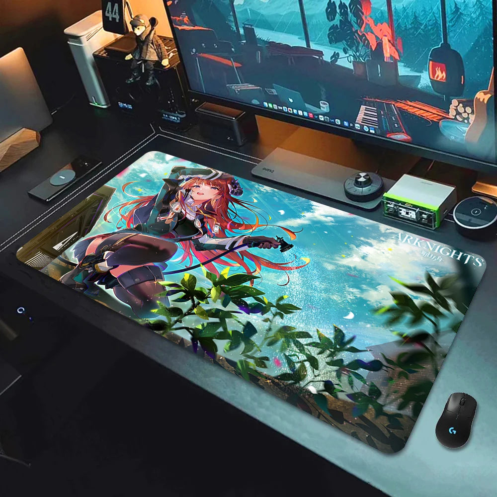 Large Gaming Mouse Pad with Non-Slip Rubber Base and Anime-Inspired Design for E-Sports Setups