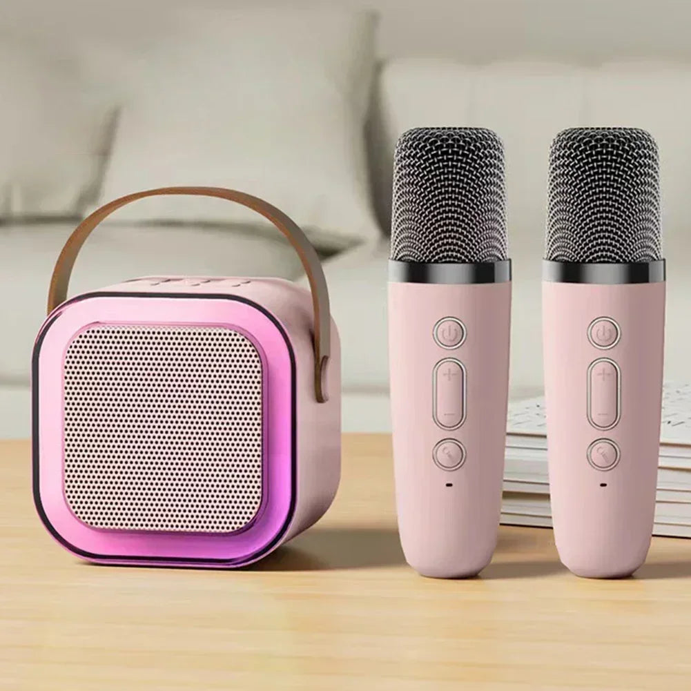 Portable Bluetooth 5.3 Karaoke Machine with Wireless Microphones PA Speaker for Home Singing Fun Set