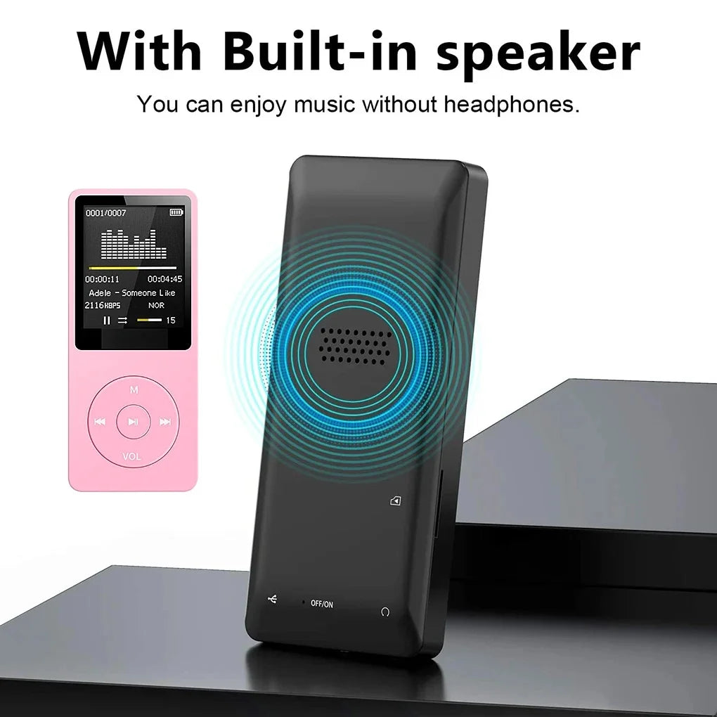 Ultra-Thin Portable MP3 Player with Lossless Audio FM Radio Voice Recorder and Expandable Storage