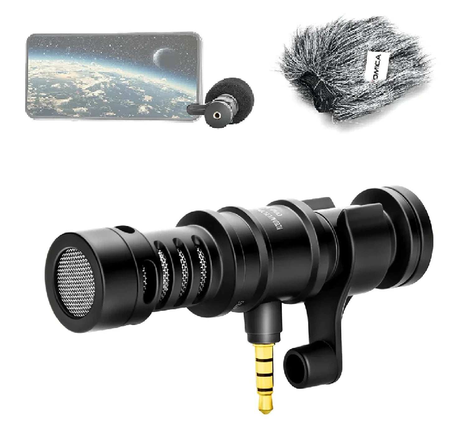 Cardioid Mini Shotgun Microphone for Smartphones Wired Condenser Mic for Vlogging and Recording