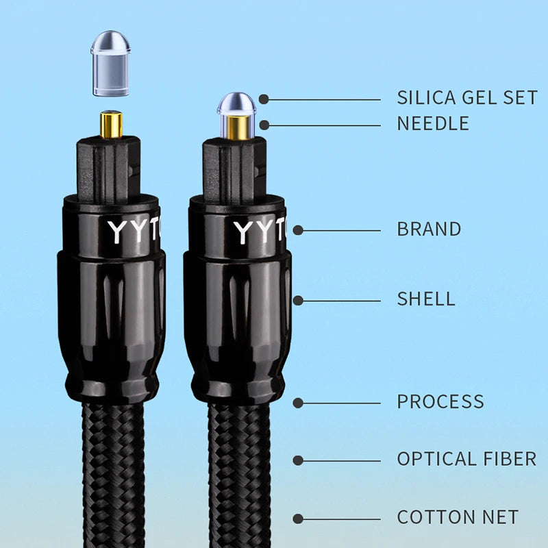 Premium SPDIF Optical Audio Cable for TV Amplifier Speaker Console and HiFi Sound System