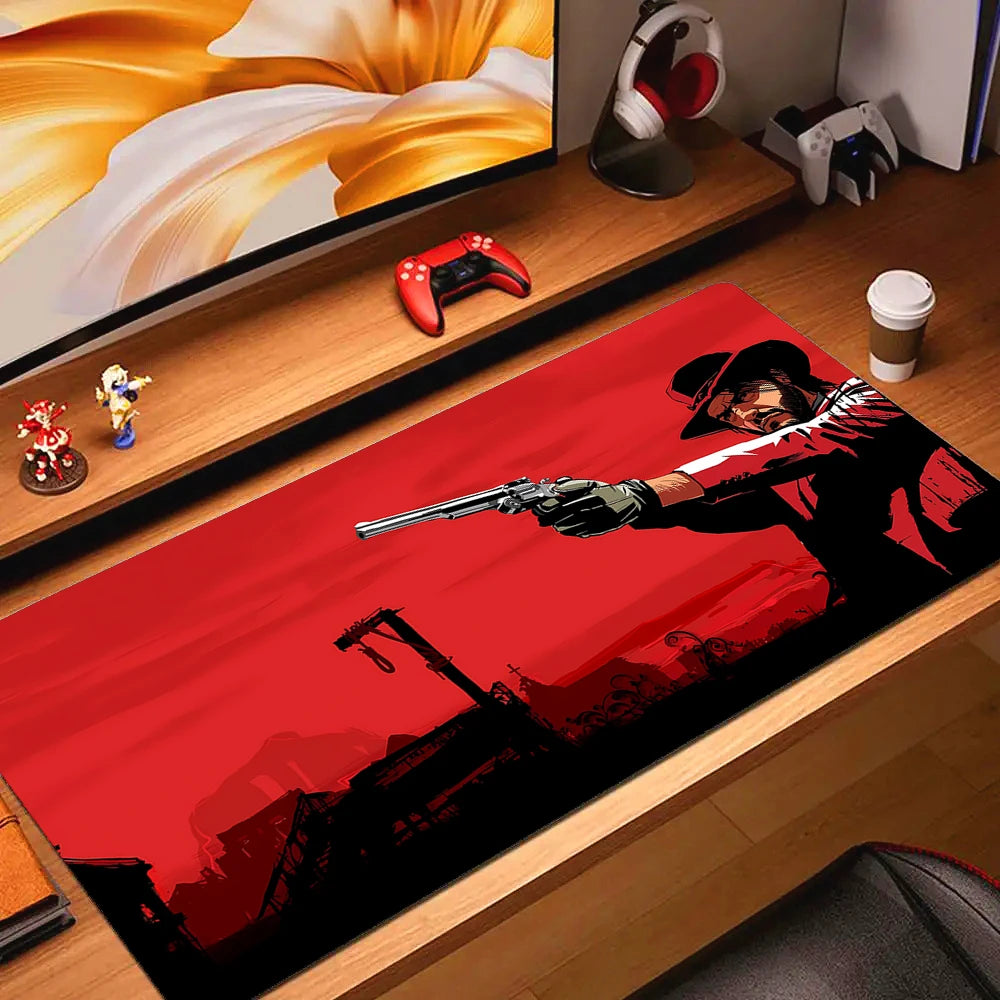 Large Non-slip Gaming Mouse Pad with Stitched Edges and Comfortable Rubber Base for Desktop Use