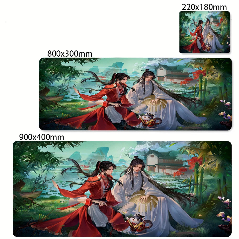 Large Non-slip Desk Mouse Pad with Stitched Edges and Wrist Rest for Office and Gaming Setups