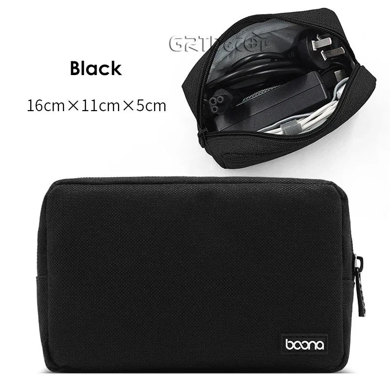 Double Layer Digital Travel Storage Bag for Cables Earphones Hard Drives Phone Accessories Organiser