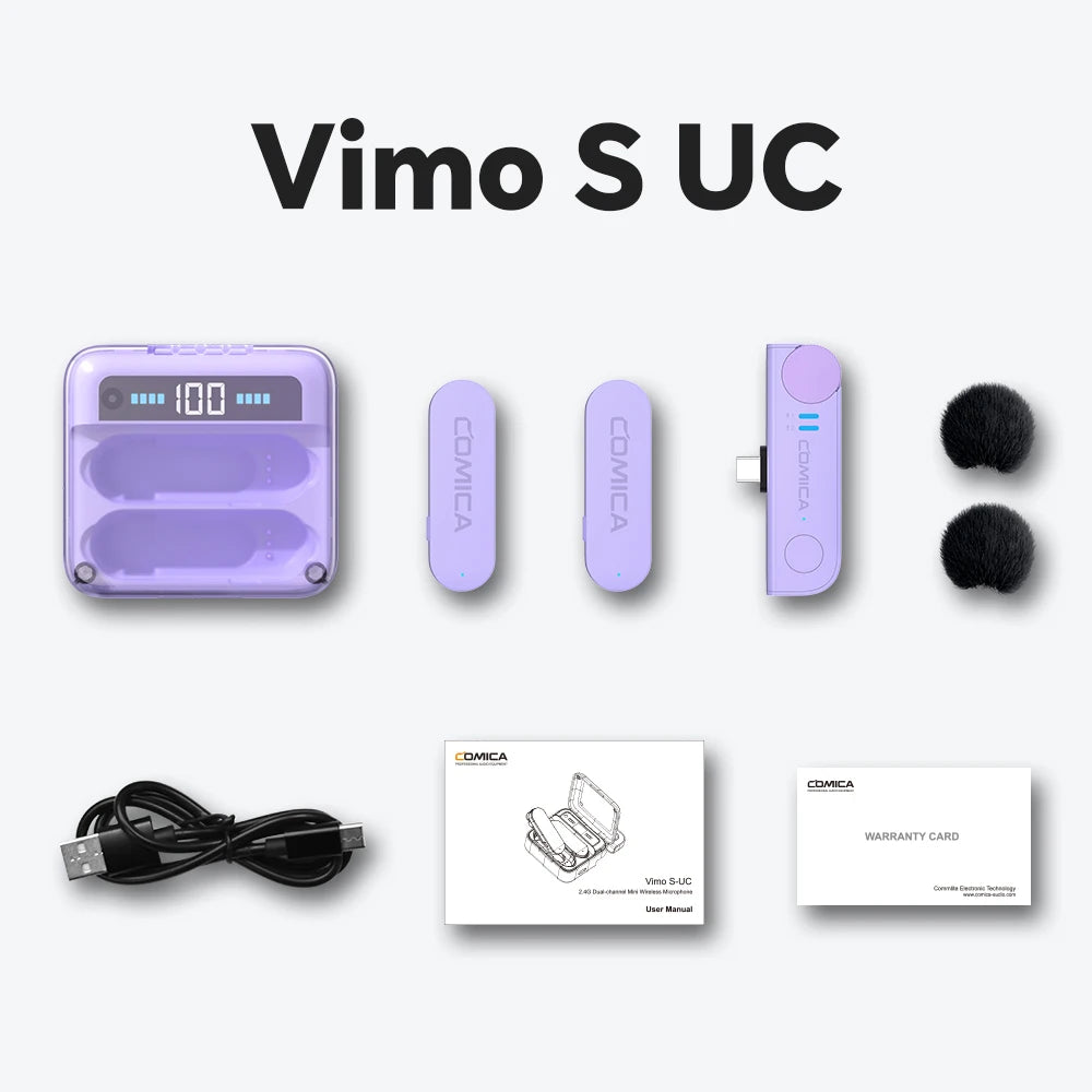 Dual Wireless Lavalier Microphone System with Noise Cancelling for iPhone Android Vlogging Podcast