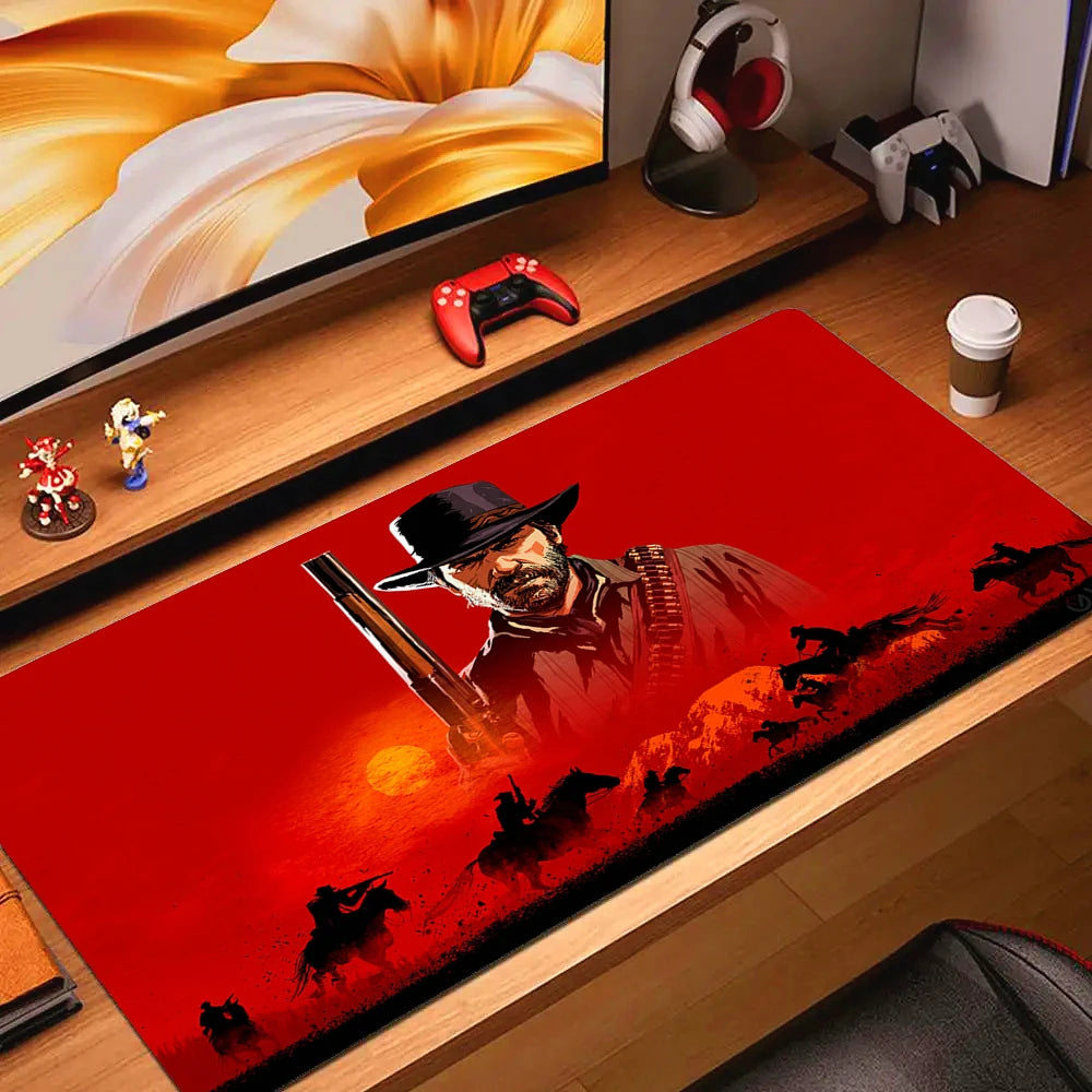 Large Non-slip Gaming Mouse Pad with Stitched Edges and Comfortable Rubber Base for Desktop Use