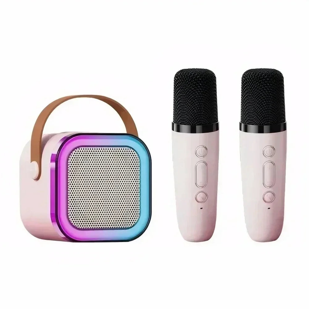 Portable Bluetooth 5.3 Karaoke Machine with Wireless Microphones PA Speaker for Home Singing Fun Set