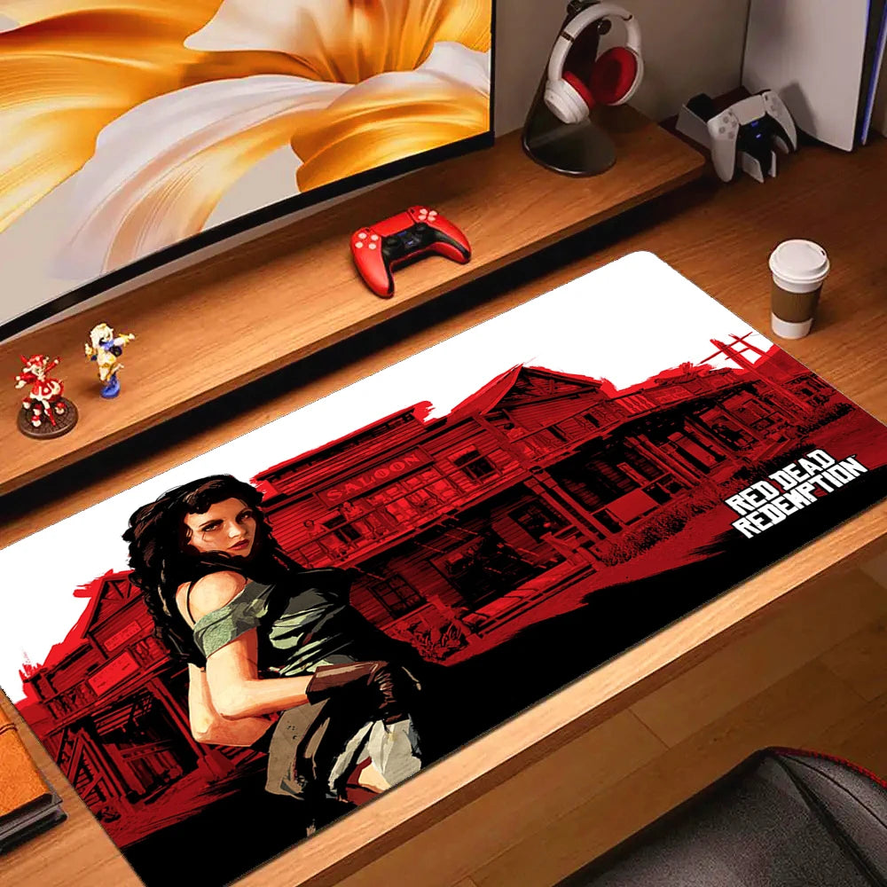Large Non-slip Gaming Mouse Pad with Stitched Edges and Comfortable Rubber Base for Desktop Use