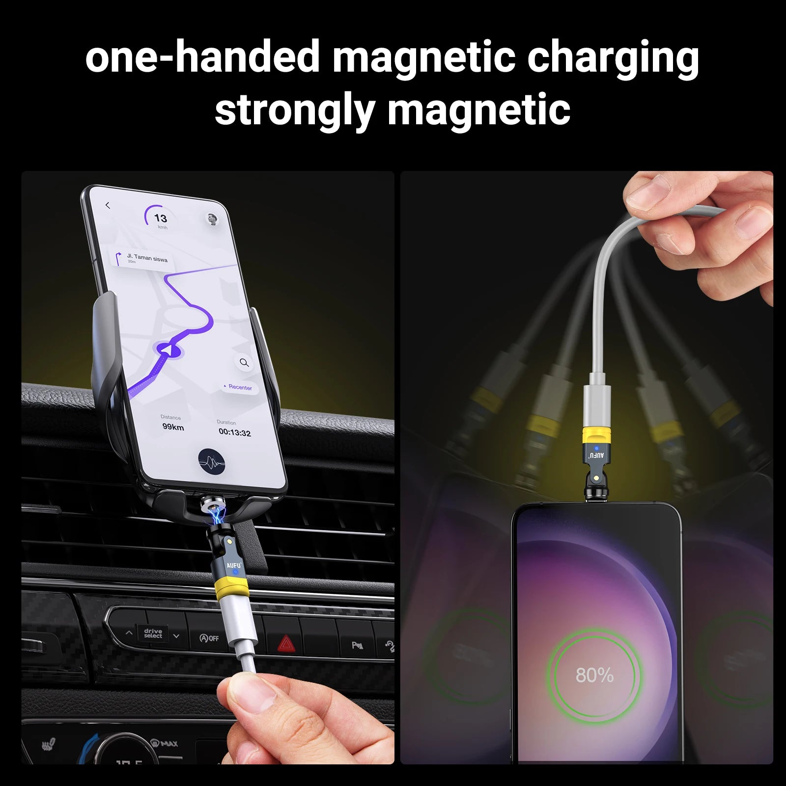 1 Pin Magnetic OTG Adapter 540 Degree Swivel Charging Converter for Type C Micro and iPhone