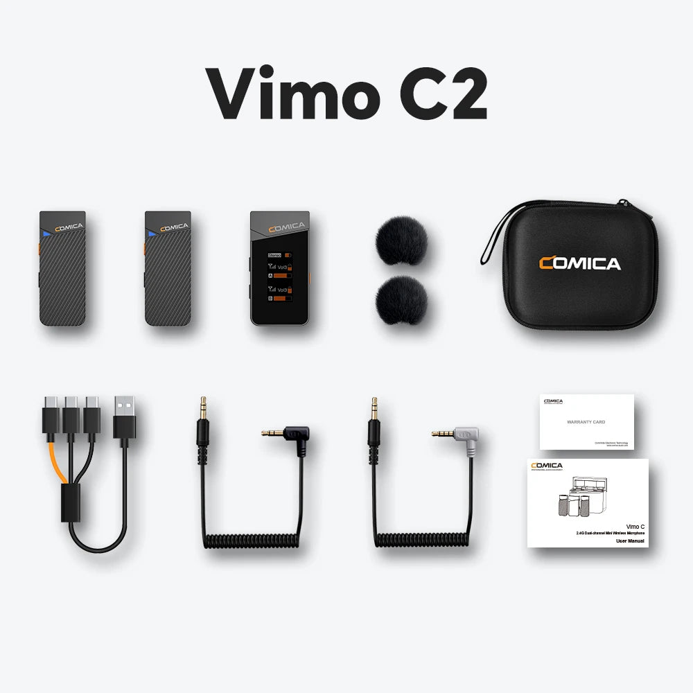 2.4GHz Mini Wireless Lavalier Microphone with Charging Case for Camera Phone Podcast Interview